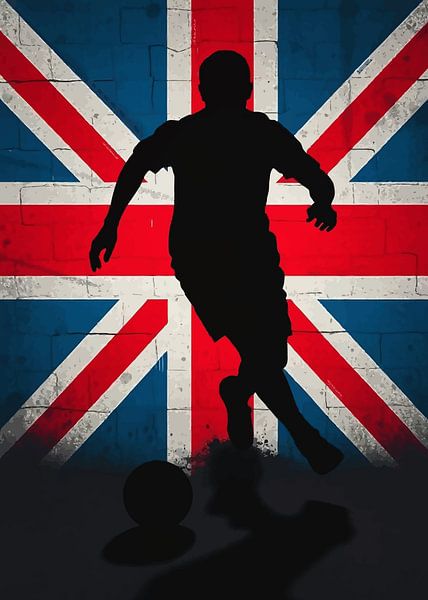 Royaume-Uni Joueur de football en train de dribbler Silhouette par MIROKKU