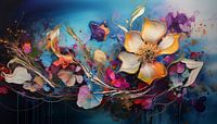 Peinture abstraite de grandes fleurs