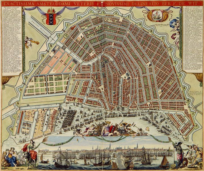 Karte von Amsterdam (1688), Frederik de Wit von Meisterhafte Meister