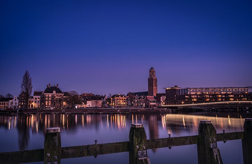 The Hanseatic city zwolle in the evening by Michel Knikker