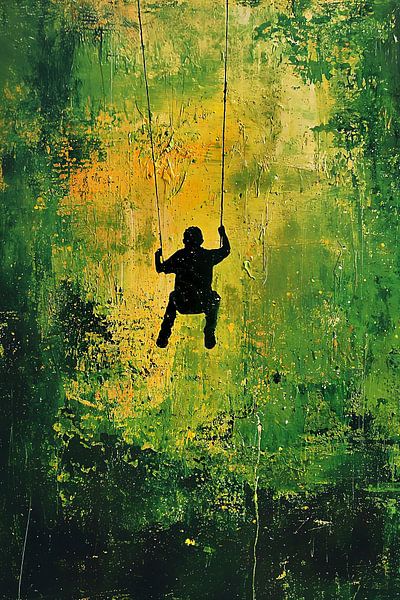 a green painting by PixelPrestige