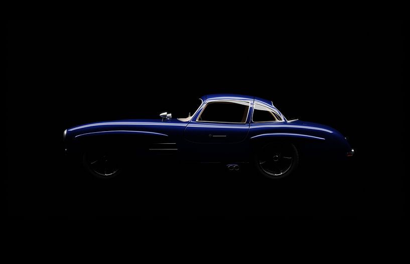 Blue vintage sports car by Andreas Berheide Photography
