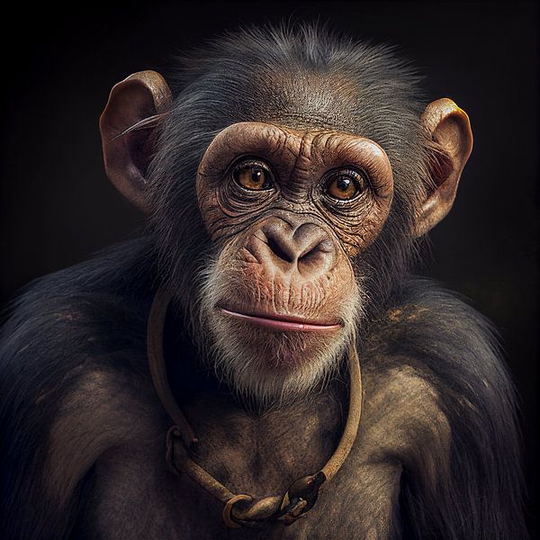Portrait of a chimpanzee illustration by Animaflora PicsStock