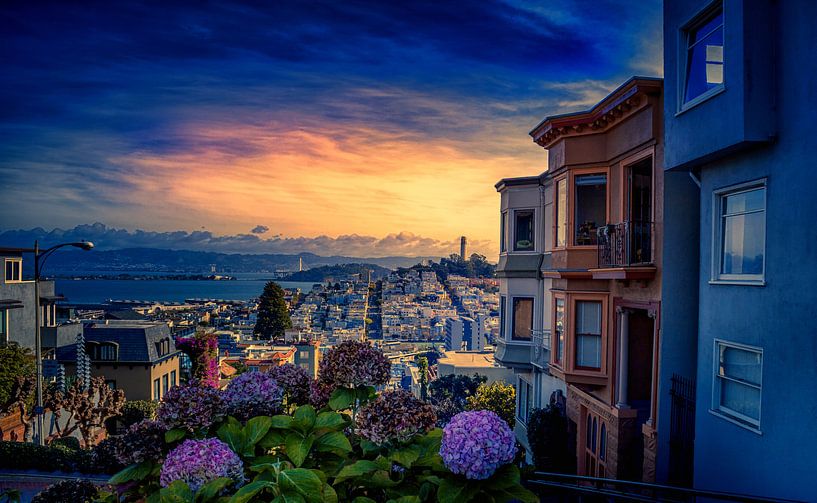 Coucher de soleil de San Francisco par Rolf Linnemeijer