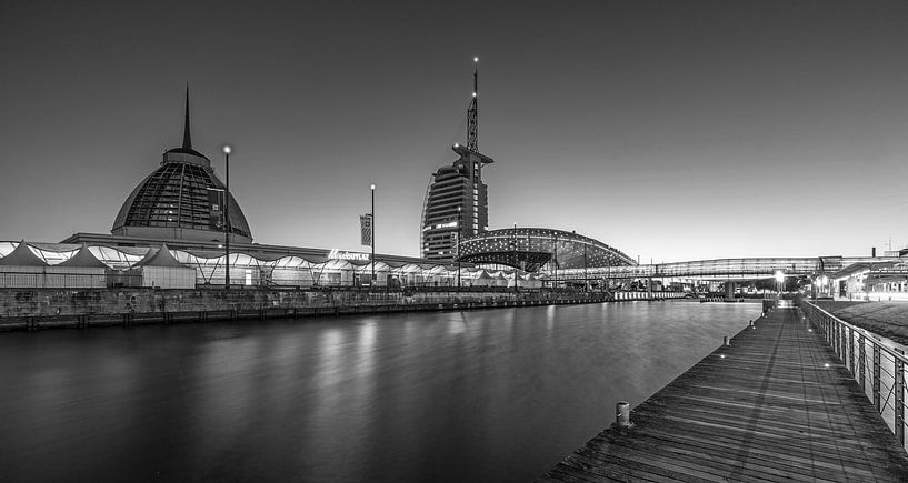 Bremerhaven Havenwelten Panorama (black and white) by Frank Herrmann