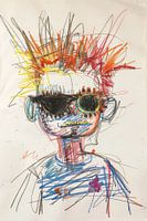 Portrait d'enfant expressif et coloré - art abstrait