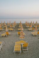 Follonica beach with yellow parasols