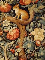 Écureuil dans un arbre Style William Morris