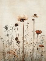 Collage vintage avec des fleurs