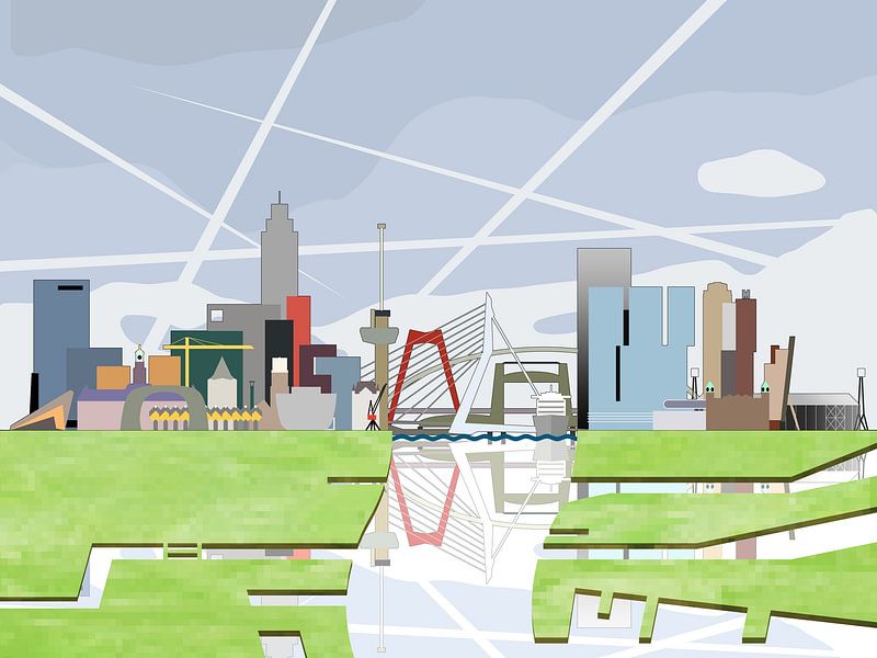 Ligne d'horizon de Rotterdam par Frans Blok - des photos, de l'art et des autres décorations murales