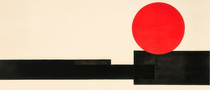 Composition géométrique avec cercle rouge par Poster Art Shop