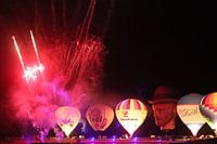 Hot air balloons with fireworks show