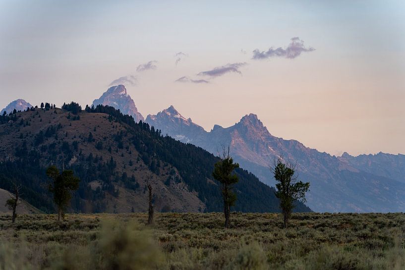 Grand Teton National Park, USA, Wyoming, Sonnenuntergang vom Gros Ventre Campingplatz von Jeroen van Deel