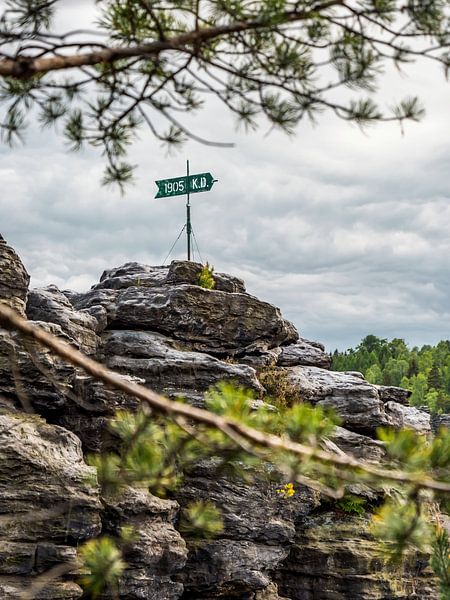 Bielatal in der Sächsischen Schweiz - Blick auf den Daxenstein von Pixelwerk