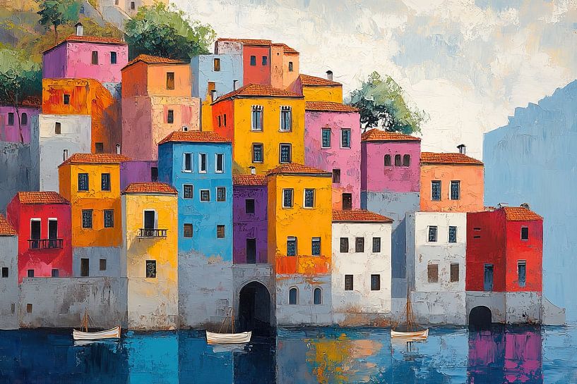 Türkei Malerei | Reflexionen der Gelassenheit in der Türkei von Abstraktes Gemälde