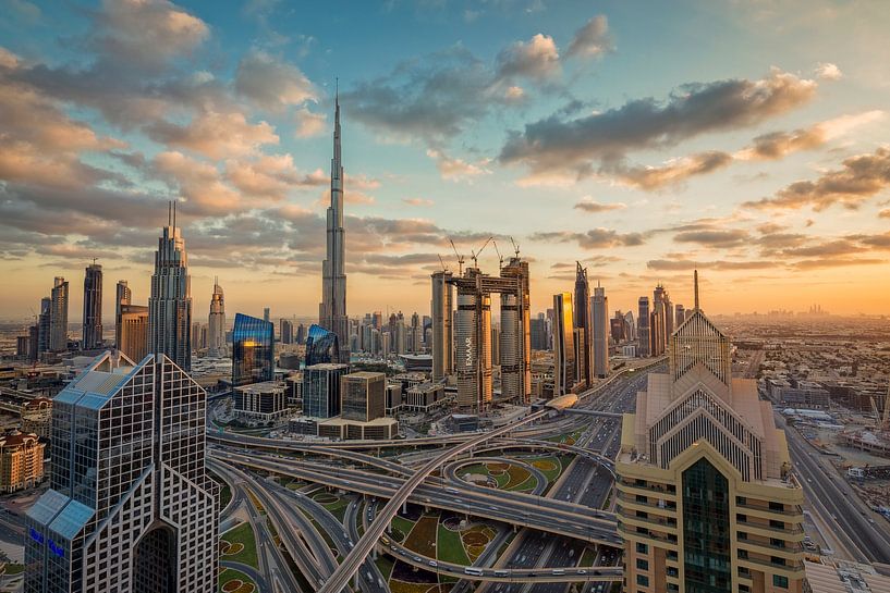 Dubai at sunrise by Dieter Meyrl