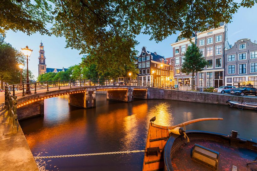 Prinsengracht à Amsterdam le soir par Werner Dieterich