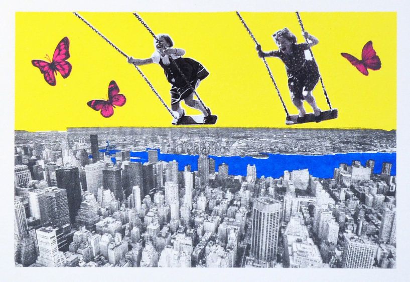 The flying girls, 2016, (mixed media) by Anne Storno