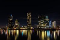Kop van Zuid bij nacht panorama kleur