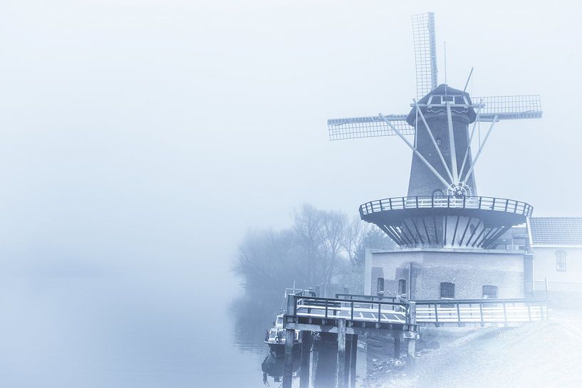 Windmill in the fog by Brian Morgan