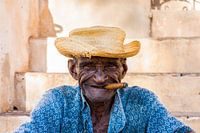 Cuban with cigar in Trinidad