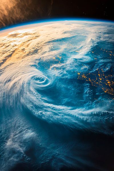 Un cyclone mondial venu de l'espace par Poster Art Shop