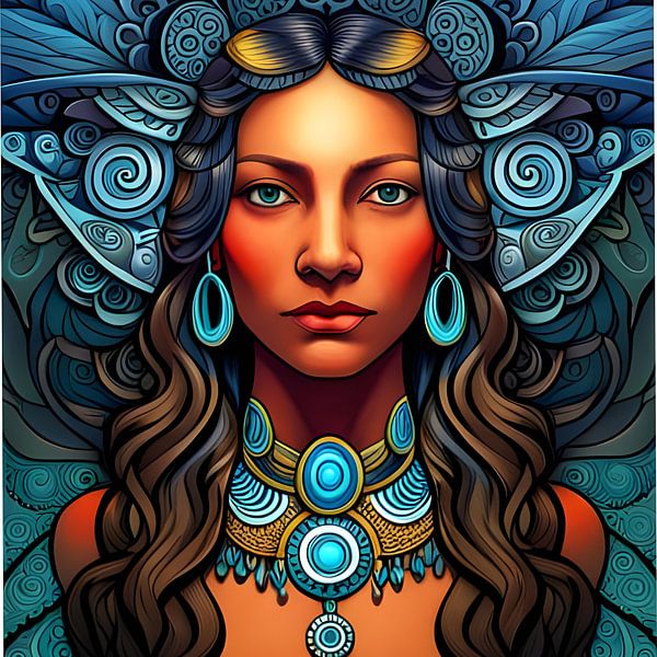 Femme maorie, art néo-zélandais par Betty Maria Digital Art