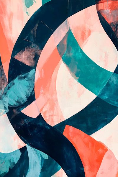 Courbes et couleurs - Harmonie abstraite par Poster Art Shop
