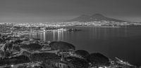 Neapel - Golf von Neapel bei Nacht - Schwarz und Weiß