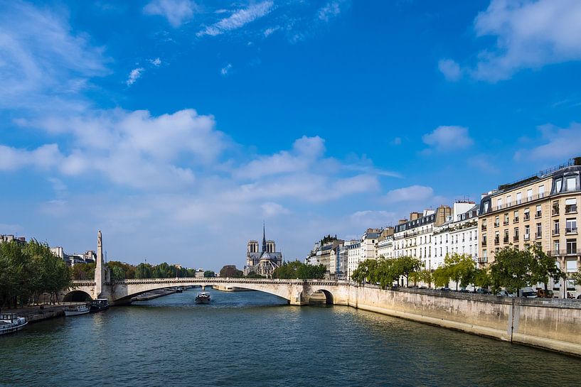 View over the river Seine in Paris, France by Rico Ködder