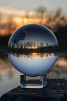 lensbal tijdens zonsondergang