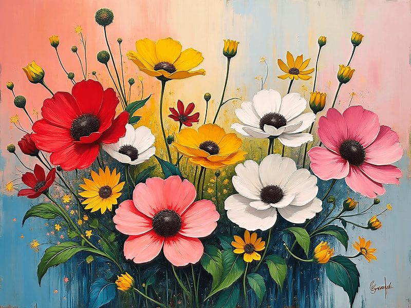 Malen mit bunten Blumen von The Photo Artist