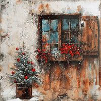 Weihnachten Weihnachtsbaum Cottage Fassade liebevoll