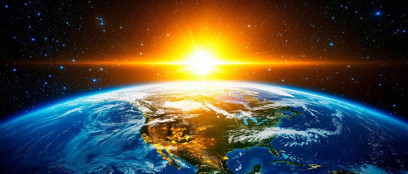 Sonnenaufgang über der Erde von Poster Art Shop