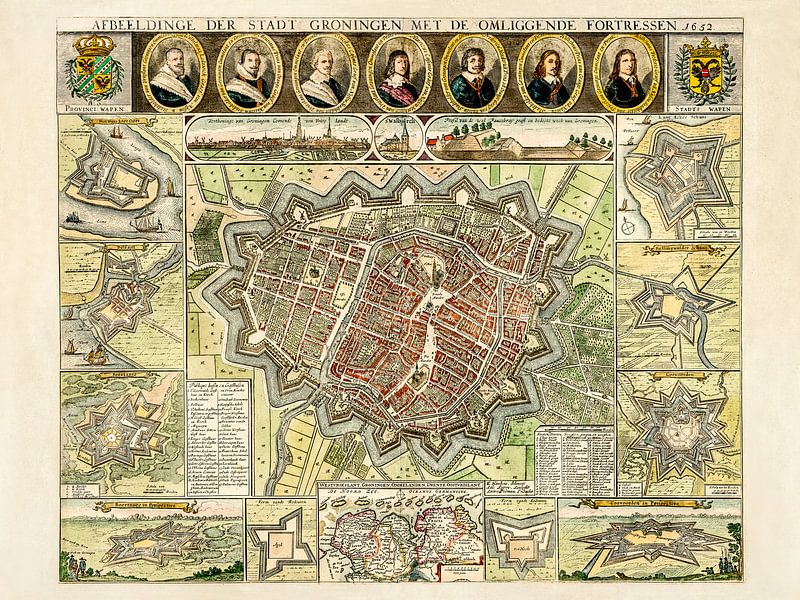 Carte de Groningen - 1652 par Bibliotheek Beeld