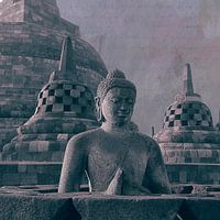 Bouddha et stupa Borobudur Indonésie