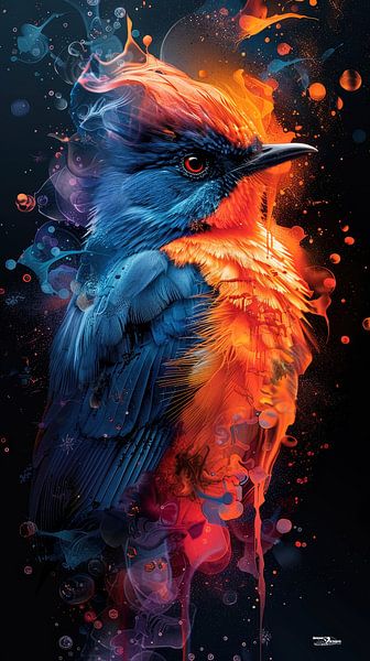alcohol ink - bird by Gelissen Artworks