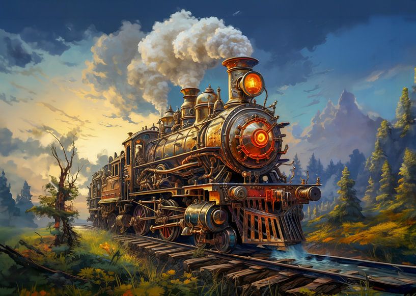 Train à vapeur par Kees van den Burg
