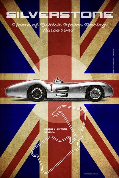 Mercedes W196 Streamline Silverstone Vintage by Theodor Decker