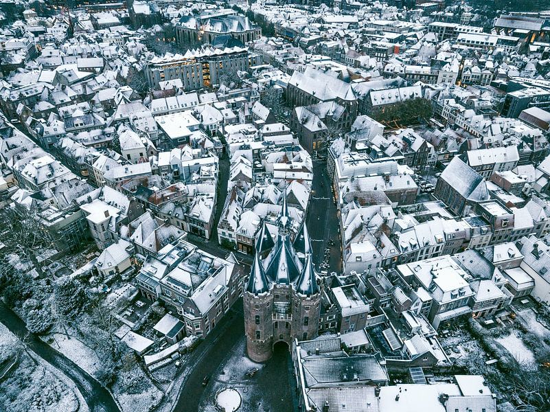 Zwolle Sassenpoort old gate during a cold winter morning by Sjoerd van der Wal Photography