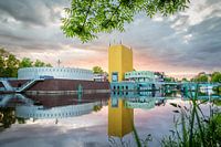 Groninger Museum in het ochtendlicht