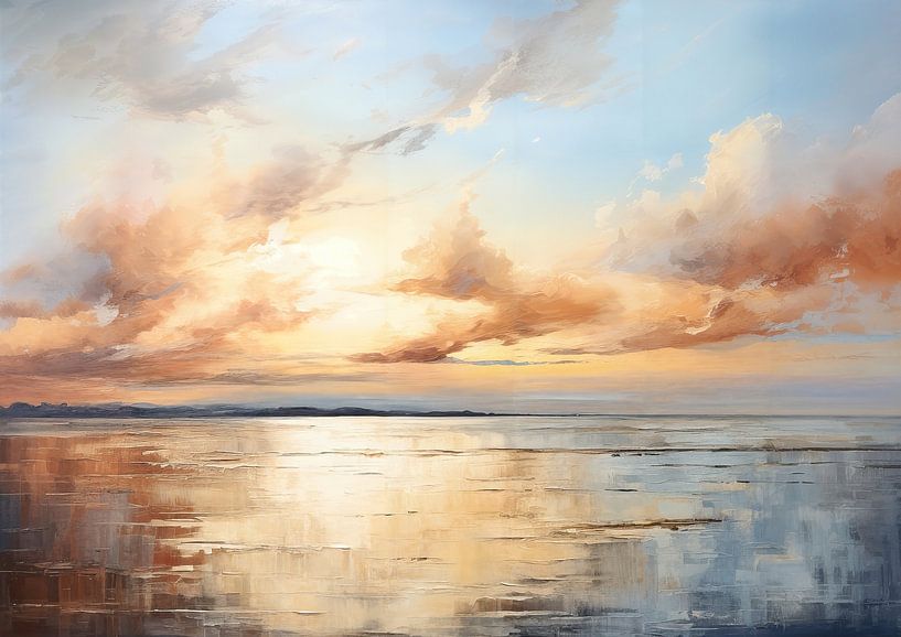 Friedliche Reflexion | Heiterer Sonnenuntergang von Wunderbare Kunst