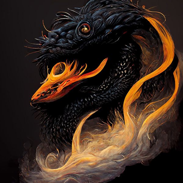 le dragon inspiration art numérique illustration par rinda ratuliu