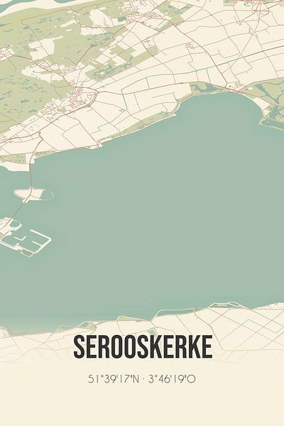 Alte Karte von Serooskerke (Zeeland) von Ortsdrucke
