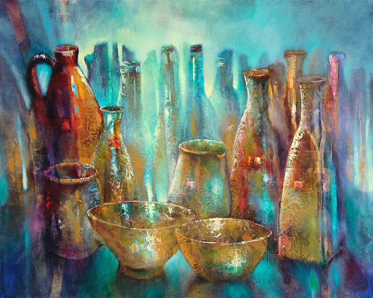 Stillleben mit zwei goldenen Schalen von Annette Schmucker