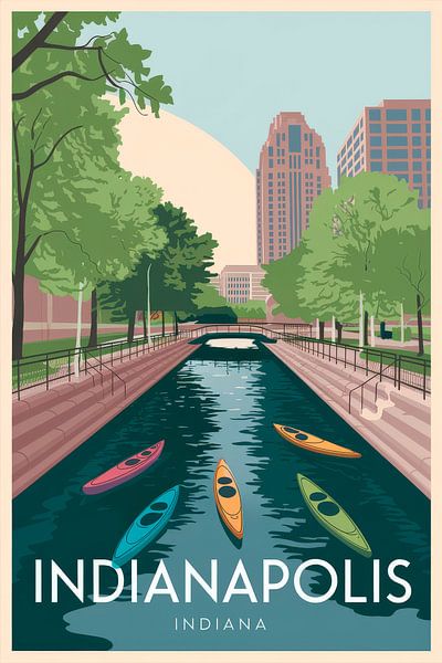 Affiche de voyage vintage Indianapolis, Indiana par Poster Art Shop