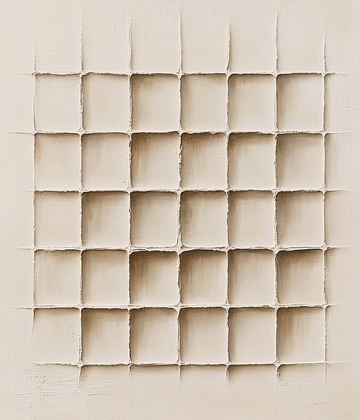 Minimalistisch raster met subtiele reliëfstructuren in beige van Color Square
