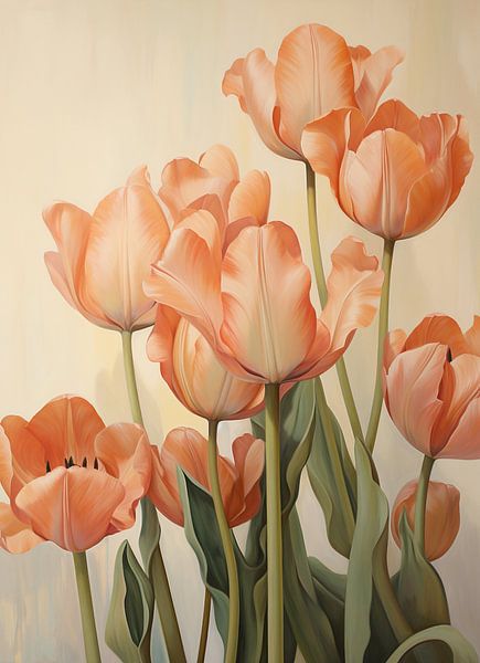 Tulips | Realistic Floral Art by Abstract Painting