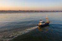 Fishing activities at the coast of Katwijk early in the morning