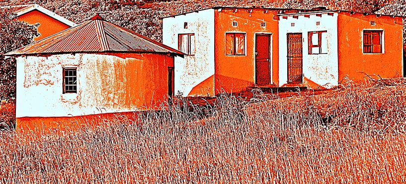 a rondavel in South Africa mixed media by Werner Lehmann